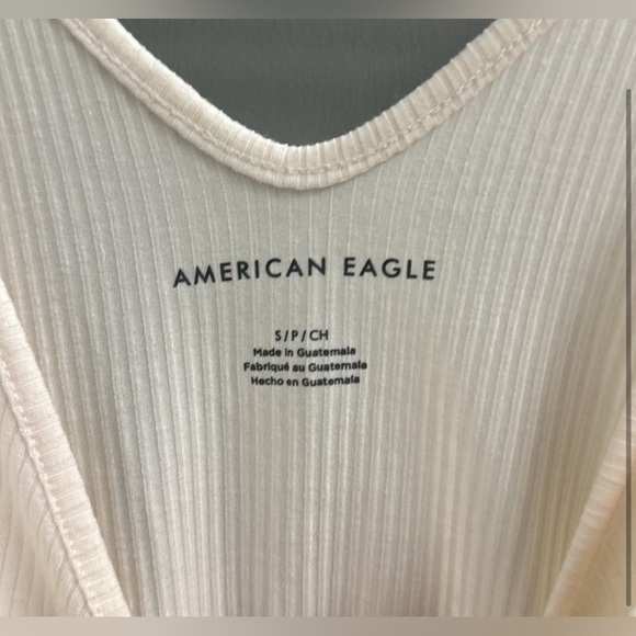 AE White Ribbed V-Neck Bodysuit - Picture 8 of 11